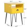 thumbnail image 6 of VECELO Nightstand with 1-Drawer and Metal Legs, Sofa End Table for Living Room Bedroom Office, Yellow, 6 of 8