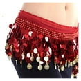 thumbnail image 7 of Women Belly Dance Hip Skirt Scarf Wrap Belt Glitter Sequins Tassel Hip Scarf Skirt Dance Costume, 7 of 7