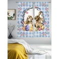 thumbnail image 3 of Easter Bunny Sheer Curtains 63 Inch Length 2 Panels for Living Room, Spring Easter Eggs Chick Floral Blue Check Voile Kitchen Curtain Set, Luxury Privacy Drapes Window Treatment for Bedroom, 3 of 7