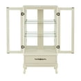 thumbnail image 3 of Shelving Units, Curio Cabinet Lighted Glass Cabinet Glass Wine Cabinet Curio Display Cabinet with Adjustable Glass Shelves 2 Doors and 1 drawer Cabinet Sideboard With Bulb Included Antique White, 3 of 5