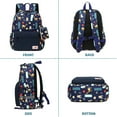 thumbnail image 4 of Mygreen Lightweight Water Resistant Preschool Backpack, Construction Truck Design, Adjustable Straps, Blue, 4 of 8