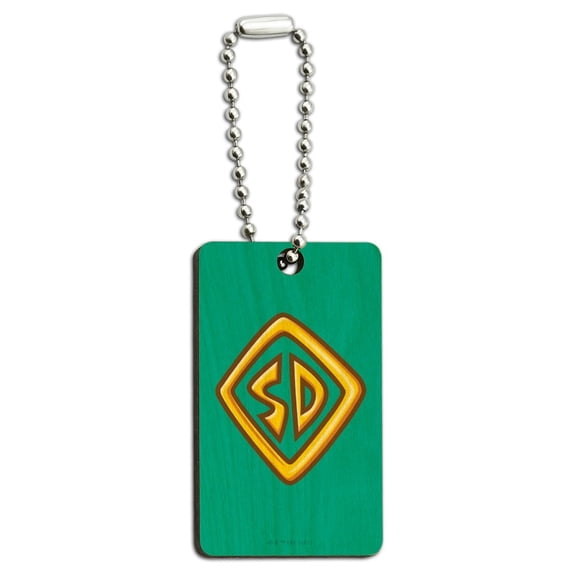 Scooby-Doo Tag Wood Wooden Rectangle Keychain Key Ring
