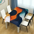 thumbnail image 4 of Yayeee Tablecloths 60" x 108" Rectangle Wrinkle Resistant Party Table Cover, Green Abstract Wavy, 4 of 8
