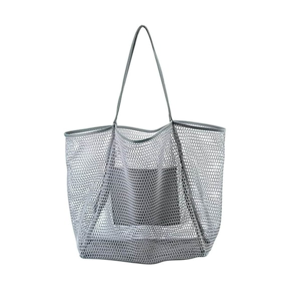 Openpig Mesh Beach Tote Bag for Sand Toys Kids Women Foldable Lightweight Durable Outdoor Shopping Travel Swim