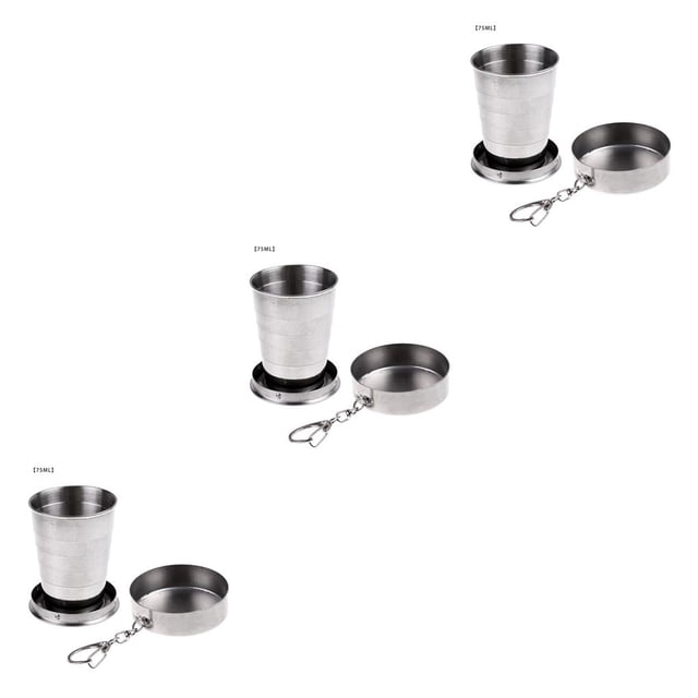 Greeniant Taza de agua plegable de acero inoxidable, taza plegable para acampar, suministros para beber al aire libre, 75ML Type1 NO1 Greeniant CBP174501