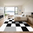 thumbnail image 3 of ODIKA 6'x9' Machine Washable Non-Slip Area Rug, Geometric Black High Traffic Rug, Black, 1051352, 3 of 7