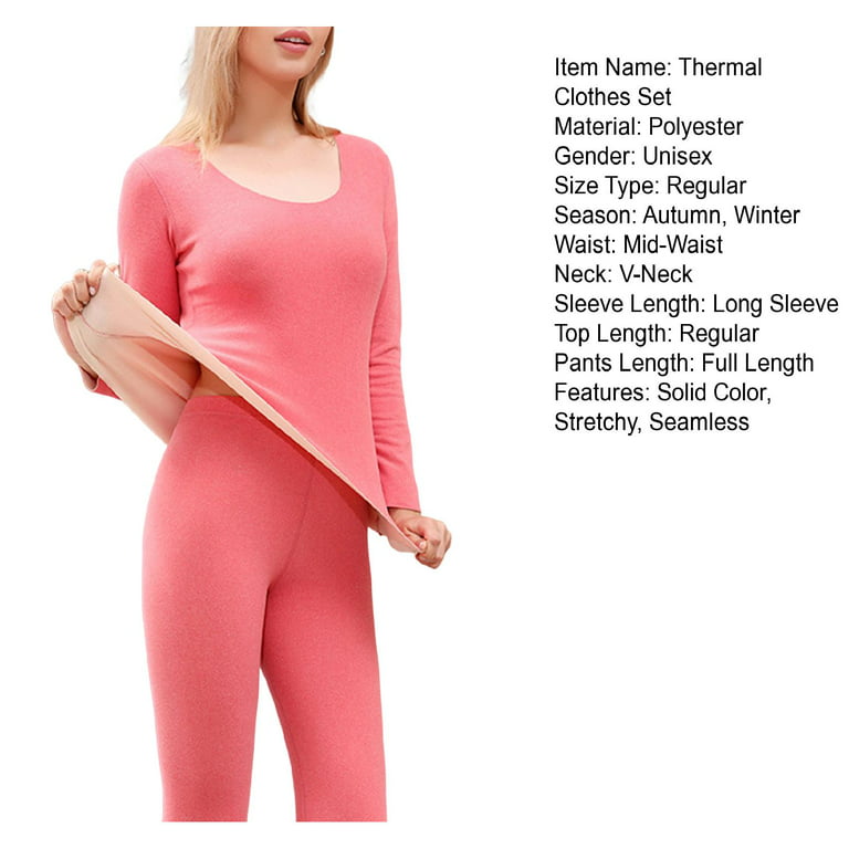 Women Seamless Elastic Thermal Underwear Inner Wear Winter Warm Clothes(Red  2XL,Men)