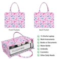 thumbnail image 2 of Large Capacity Tote Bag,Pink Dinosaurs Flowers Leaves Pattern Handbag Fashion Luxury Tote Bag,15.7"x13"x 5.1" Inches,Laptop Compatible, 2 of 6
