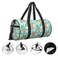 thumbnail image 5 of Xecao Cute Sloth on Floral Tree print Round Travel Duffel Bag is a foldable gym bag with an inner pocket, perfect for travel sports, 5 of 8