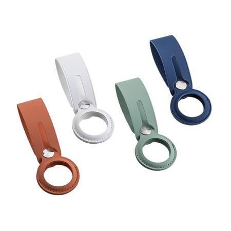 UPC: 0192223165731 | Slinger Protective PU Leather Loop Holder Tracker Cover Compatible with Apple New AirTag 4 Pack