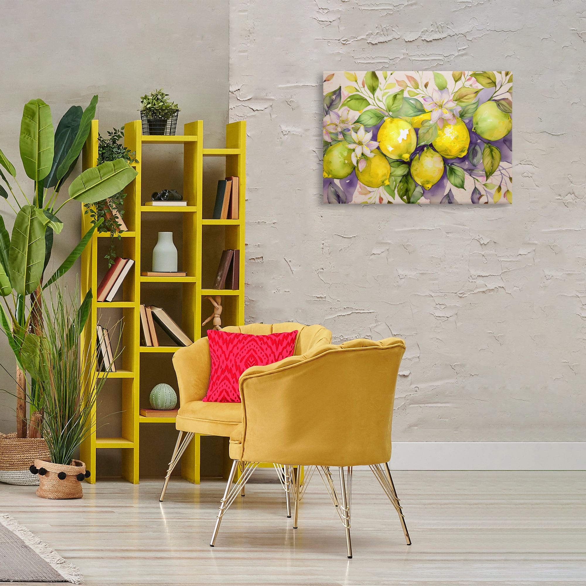 Stupell Industries Cottage Lemon Blooms Food & Beverage Painting Wrapped Canvas Art Print Wall Art, 30 x 20