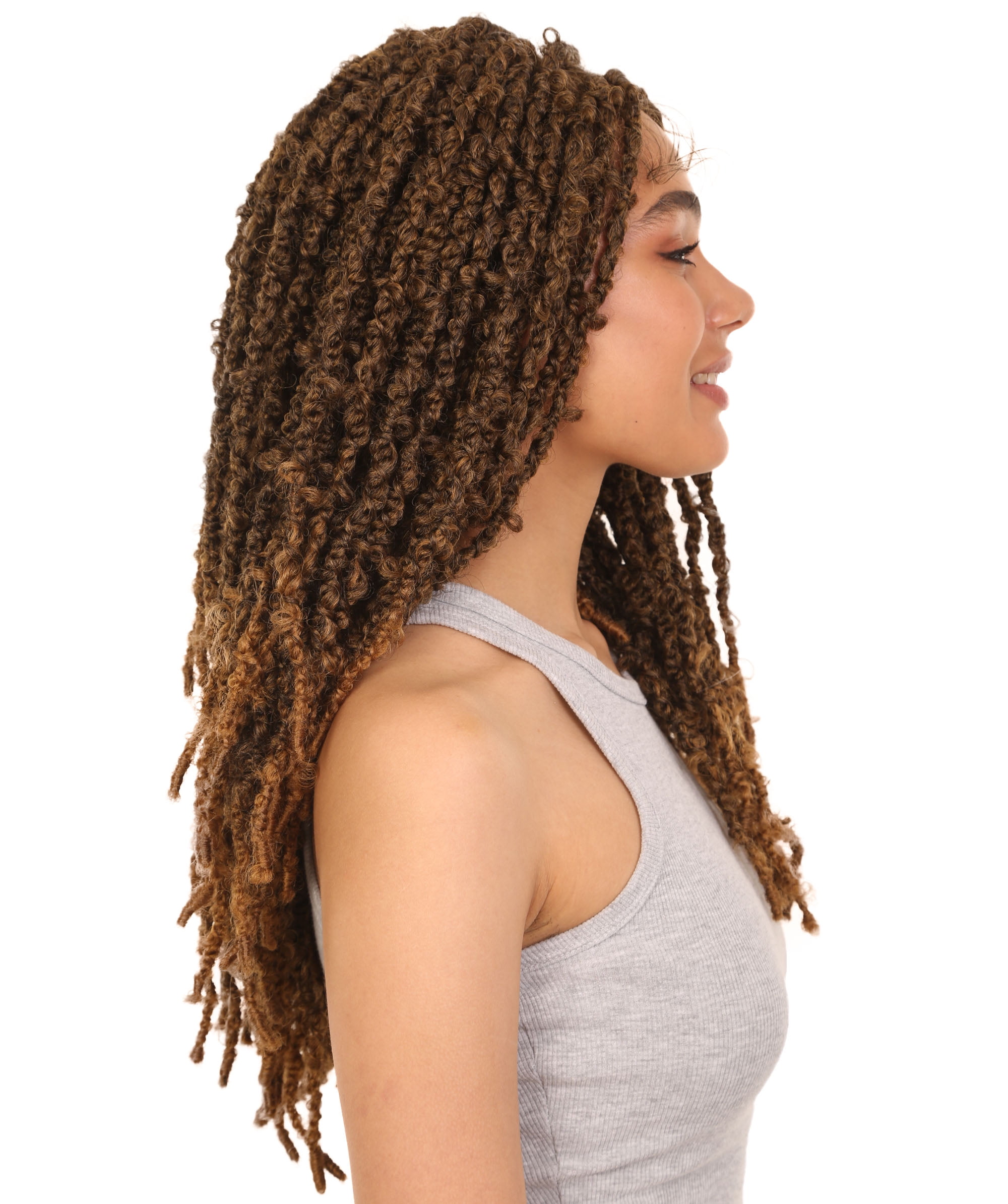 LUXLUXE Sarafina Curly Braid 29 in Long 4X4 Hand Tied Lace Braid Braided Wig, Beauty Heat Resistant Fiber, Multipole color Option