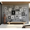 thumbnail image 3 of Tiptophomedecor Abstract Wallpaper Wall Mural - Wall Full Of Frames, 3 of 7