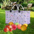 thumbnail image 4 of Cesta de Picnic de Gran Tamaño Marco de Aluminio Resistente Impermeable Plegable Fácil Almacenamiento Camping Picnic Viajes Al Lago Vacaciones Familia Morado 42x23x23cm Soledad Cesta de picnic, 4 of 9