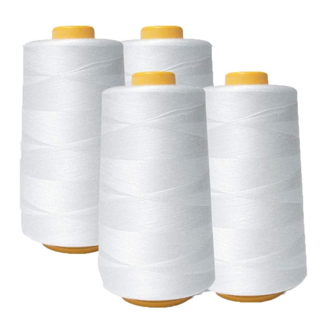 Hilo de costura AK TRADING CO. 4 unidades de 6000 yardas, blanco