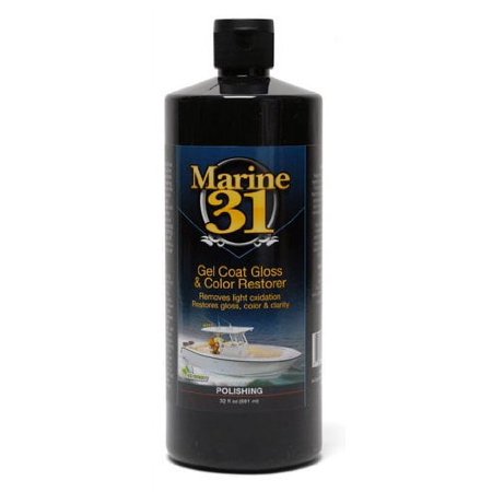 Marine 31 Gel Coat Gloss & Color Restorer, 32 Oz. Bottle, Harbor Safe & Eco-Friendly Gel Coat Gloss & Color Restorer for Boats, Clear Gloss Finish, M31-221