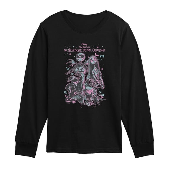 Nightmare Before Christmas - Nightmare Flowers - Youth Boys Long Sleeve Graphic T-Shirt