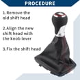 thumbnail image 4 of Unique Bargains Gear Shift Knob with Dust Cover 6 Speed Manual Stick Shifter Knob for Audi S4 07-15 Plastic Black, 4 of 6
