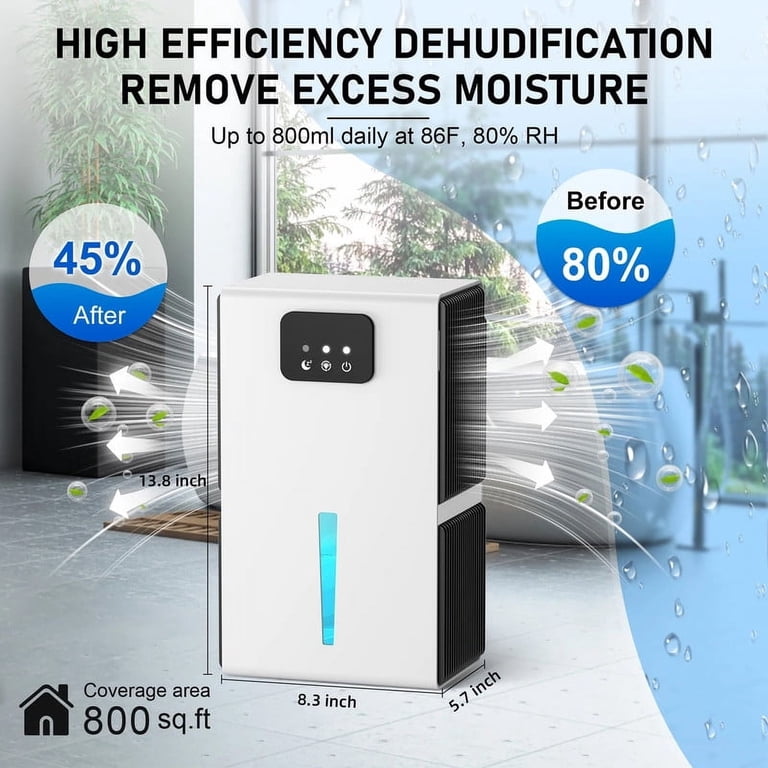 EGEH Dehumidifier for Room, 62 OZ Portable Dehumidifier with Auto