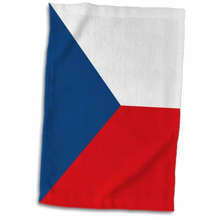 White European Towel 3dRose Flag of the Czech Republic. white red with blue triangle Eastern Europe country Czechoslovakia world - Towel, 15 by 22-inch ()