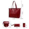 thumbnail image 2 of WILLBEST Tote Bag for Women Leather Casual Women Handbag 4 Piece Set Shoulder Bag Handbag Tote Holder Shopper Purse Bags, 2 of 4