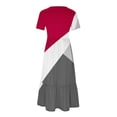 thumbnail image 4 of Meichang Robes pour Femmes Été à Blocs de Couleur Robes à Volants Coupe Ample Manches Courtes Robes Midi Décontractées Col Rond Robes Confortables pour le Travail, 4 of 4