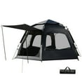 thumbnail image 1 of TFixol Hexagonal Instant Setup Camping Tent for 5-7 People, Waterproof & UV-Protected Outdoor Shelter with Panoramic Skylight, Black, 1 of 6