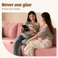 thumbnail image 3 of BIGSYY 137" Modular Sleeper Sofa for Adults - Memory Foam, Extra-Deep Seats, Corduroy Fabric, Pink (2 Packages), 3 of 9
