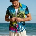 thumbnail image 2 of HomeDM Mens Hawaiian Shirt Summer Beach Short Sleeve Floral Button Down Vacation Tops Tropical Shirt M-3XL, 2 of 9