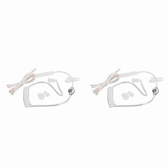 2X Single Headphone 3.5mm Anti Radiation Mobile Phone Earphone with Air Pipe Mic for Phone Transparent,2x Single Headphone,Transparent
