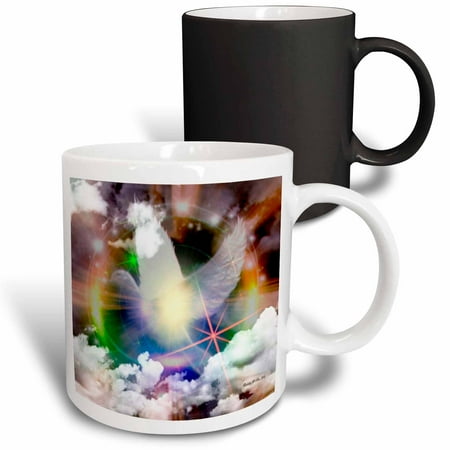 

3dRose Transcending Spiritual Light - Bird - Dove Art Magic Transforming Mug 11oz