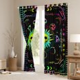 thumbnail image 3 of Manfei Moon Skeleton Skull Curtains Pack of 2 (42x84 Each), Damask Flower Print Curtains Blackout, Mystic Boho Moon Stars Galaxy Bedroom Curtains, Curtains Blackout Home Decor, 3 of 6