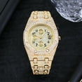 thumbnail image 5 of Luxurious Full Rhinestone Accent Quartz Watch - Round Dial, Analog Quartz Movement, Elegant Men's Wristwatch with Timeless Style - Perfect for Formal Occasions, 5 of 12