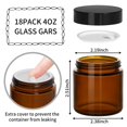 thumbnail image 2 of Frascos de vidrio KEYWING de 120 ml con tapas negras, color ámbar, 18 paquetes, 2 of 6