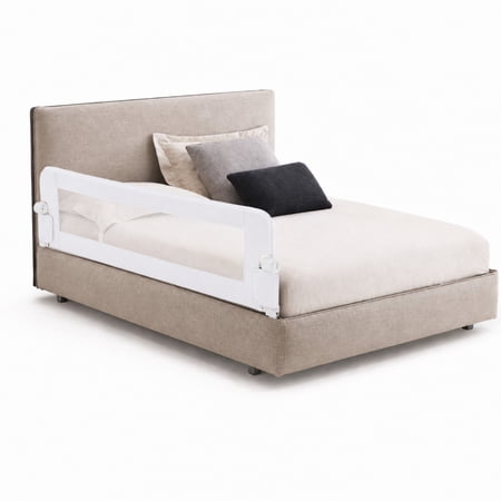 MULTIGOT 60" Toddler Foldable Bed Rail w/ Adjustable Safety Strap, Bedrail Guard White