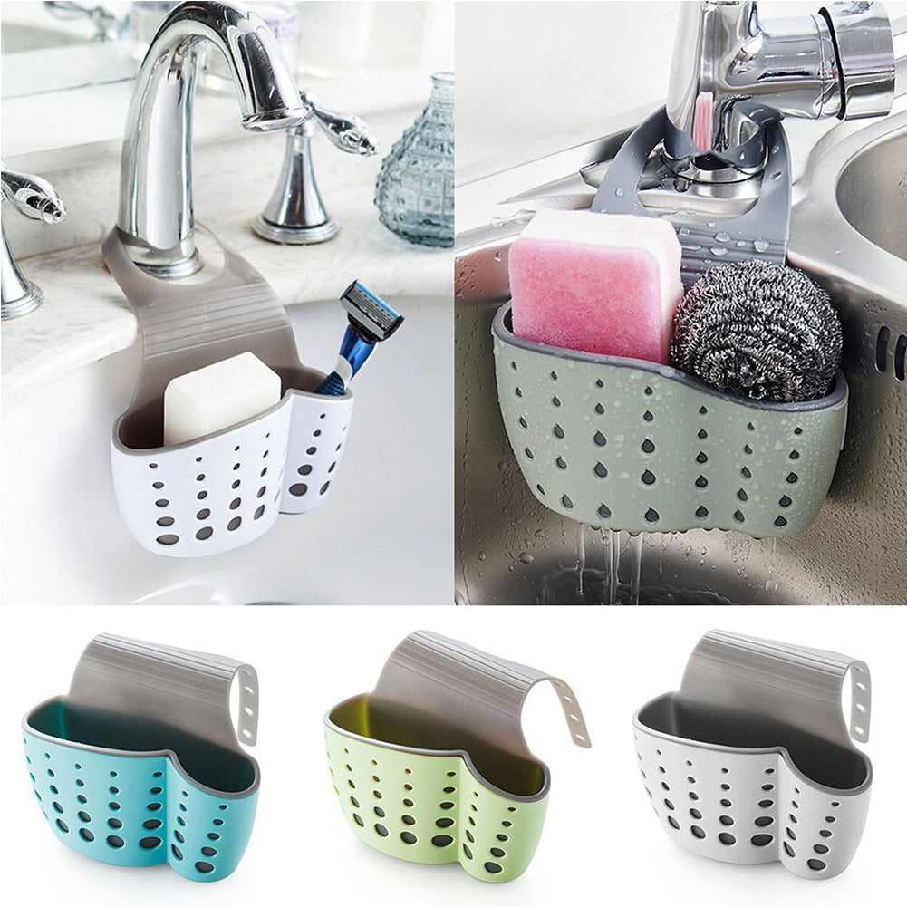 Kitchen Drain Hanging Basket Wash Sponge Brush Holder Bathroom Home Leaking Rack 