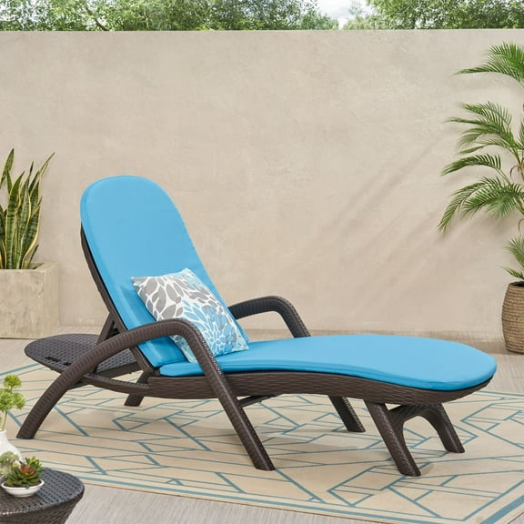 BARONAGE Chaise Lounge with Cushion Navy Light Blue, Cushions for Patio,Garden,Indoors,Poolside,Backyard,Porch