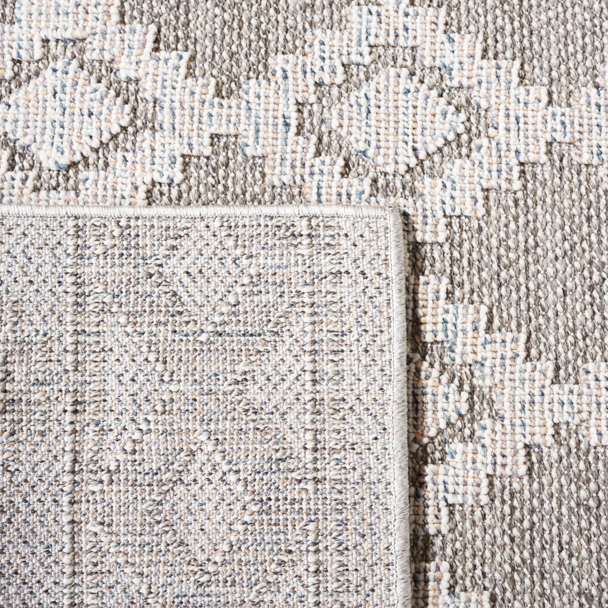 SAFAVIEH Global Paylynn Diamond Indoor/Outdoor Area Rug, Grey/Ivory, 9' x 12'