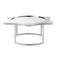 thumbnail image 3 of 32" Silver Glass Free form Mirrored Coffee Table, 3 of 5