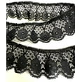 thumbnail image 2 of 1-3/4" Ruffled Gathered Lace Trimming - 12 Yards! - Color: Black, 2 of 3