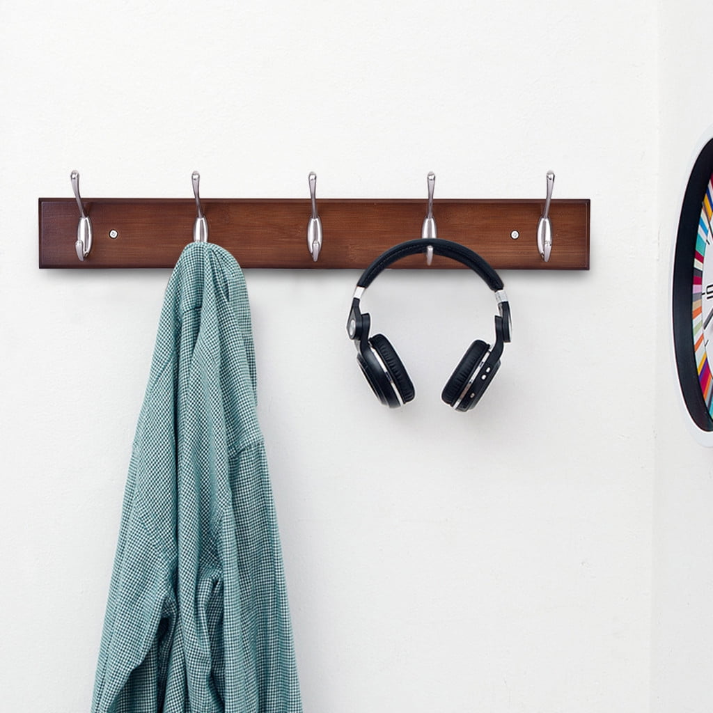 5Hook Wall Mounted SpaceSaving Coat Rack