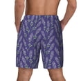 thumbnail image 2 of Lsque Mens Swim Trunks Lavender Flowers Pattern - Bathing Suit Compression Liner - Beach Swim Shorts Swimwear - (S-3XL) - Stretch Quick Dry -XX-Large, 2 of 9