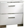 thumbnail image 2 of Wood and Metal Nightstand with 2 Drawers, White and Silver, 2 of 5