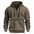 thumbnail image 3 of Afuyipoi Men's Cargo Hoodie,Lightweight Tacktical Sweatshirt Gym Sport Pullover with Multi Pockets Khaki L, 3 of 3
