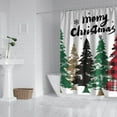 thumbnail image 2 of Shower Curtain for Bathroom Merry Christmas Red Buffalo Plaid Tree Bathroom Curtain Waterproof Modern Bathroom Curtains Hooks Included,72x72Inch, 2 of 5
