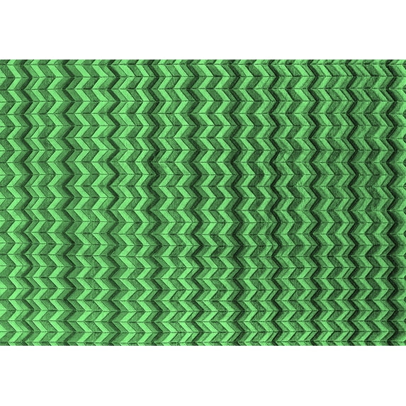 Ahgly Company Indoor Rectangle Oriental Emerald Green Industrial Area Rugs, 3' x 5'