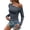Dark Gray, variant on XRoczxe Women Off Shoulder Long Sleeve Top Ruched Slim Fit Solid Blouse Soft Stretch Casual Shirt, Can Be Worn Alone or Layered