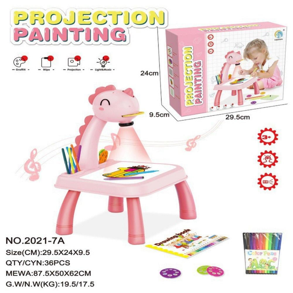 Kids Drawing Projector Drawing Projector Table For Kids With Music Light  And Russian Building Blocks Children's