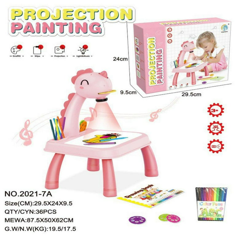 2pcs/Set Drawing Projector for Kids with Flashlight Slide Projector,  Projector Drawing Table for Kids Tracing with Light Music Sketcher Desk for  Early