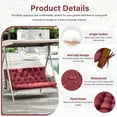 thumbnail image 4 of YLLN  Porch Swing Cushions ,Waterproof Swing Cushions Replacement with Backrest（Burgundy 60"）, 4 of 7